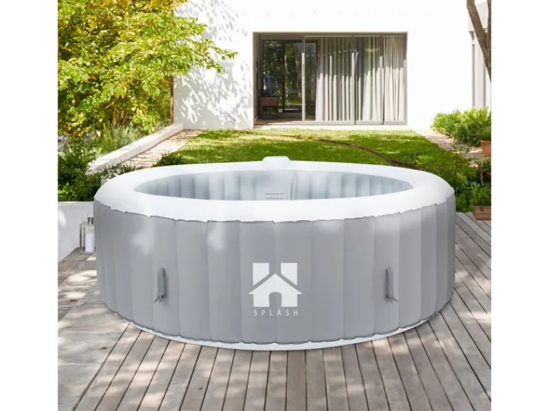 Home Deluxe Outdoor Whirlpools|Whirlpool Splash Ø 208 cm x 65 cm Rund Grau