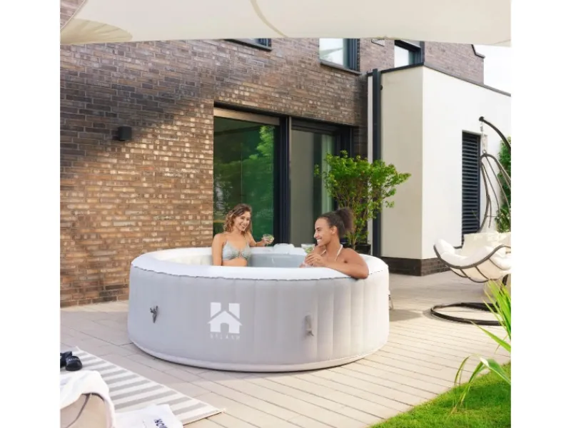 Home Deluxe Outdoor Whirlpools|Whirlpool Splash Ø 208 cm x 65 cm Rund Grau