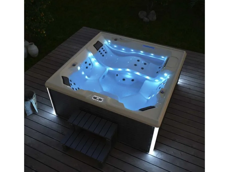 Home Deluxe Outdoor Whirlpools|Whirlpool Stream Big für 5 Personen 207,5 x 207,5 x 88 cm