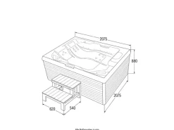 Home Deluxe Outdoor Whirlpools|Whirlpool Stream Big für 5 Personen 207,5 x 207,5 x 88 cm