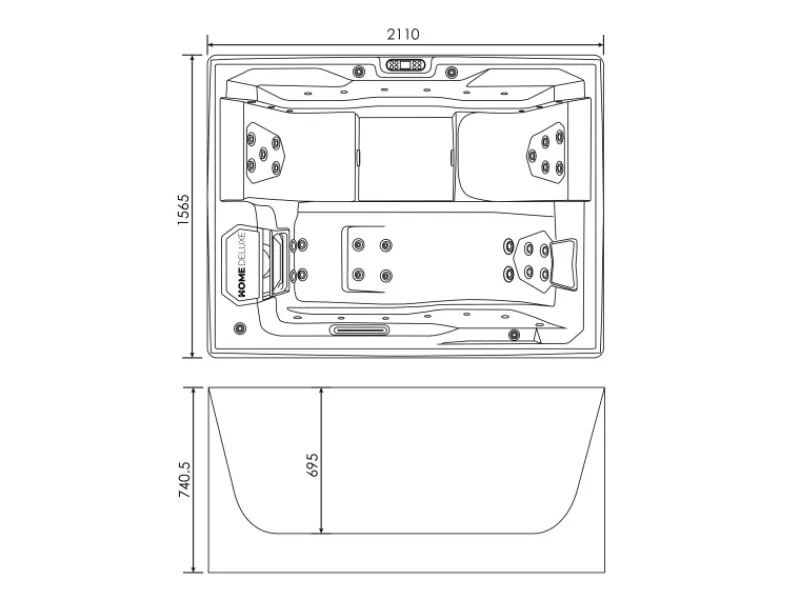 Home Deluxe Outdoor Whirlpools|Whirlpool Stream für 3 Personen 211 x 156,5 x 74,05 cm