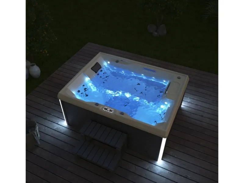 Home Deluxe Outdoor Whirlpools|Whirlpool Stream für 3 Personen 211 x 156,5 x 74,05 cm