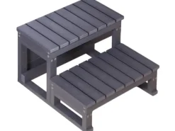 Whirlpool-Treppe Beach 62 cm x 54 cm x 40 cm Anthrazit*Home Deluxe New