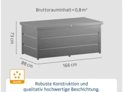 Kinder Hörmann Kinder-Gartengeräte|Auflagenboxen|Gartenbox Elegant 166 cm x 88 cm x 73 cm