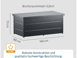 Hörmann Outdoor-Spielzeug|Auflagenboxen|Gartenbox Elegant 166 cm x 88 cm x 73 cm