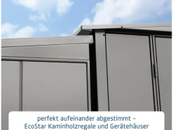 Hörmann Kaminholzregale|Kaminholzregal Elegant-V Typ 2 aus Metall RAL9007 aluminium