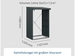 Kaminholzregal Elegant-V Typ 1 aus Metall RAL7016*Hörmann Discount