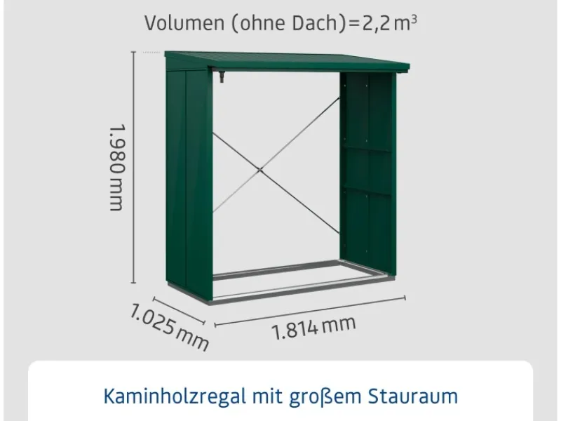 Kaminholzregal Elegant-V Typ 2 aus Metall RAL6005*Hörmann Best
