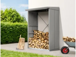 Kaminholzregal Elegant-V Typ 1 aus Metall RAL9007 aluminium*Hörmann New