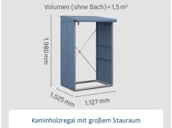 Hörmann Kaminholzregale|Kaminholzregal Elegant-V Typ 1 aus Metall RAL5014