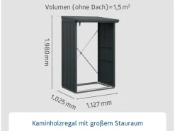 Kaminholzregal Trend-V Typ 1 aus Metall RAL7016*Hörmann Sale
