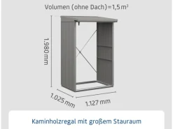 Kaminholzregal Trend-V Typ 1 aus Metall RAL9007 aluminium*Hörmann Best