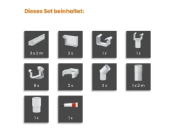 Dachrinnen Set PVC 4m NW 68 Kastenrinne Dachentwässerung*INEFA Online