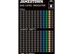 Jamestown-Grill Campingzubehör|Grillzubehör|Jamestown Gasfüllstandsanzeige 10 cm x 6,4 cm