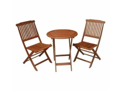 Balkonmöbel Set 3 Teilige Balkontisch und Balkonstühle Klappbar Braun*Jardinion Online