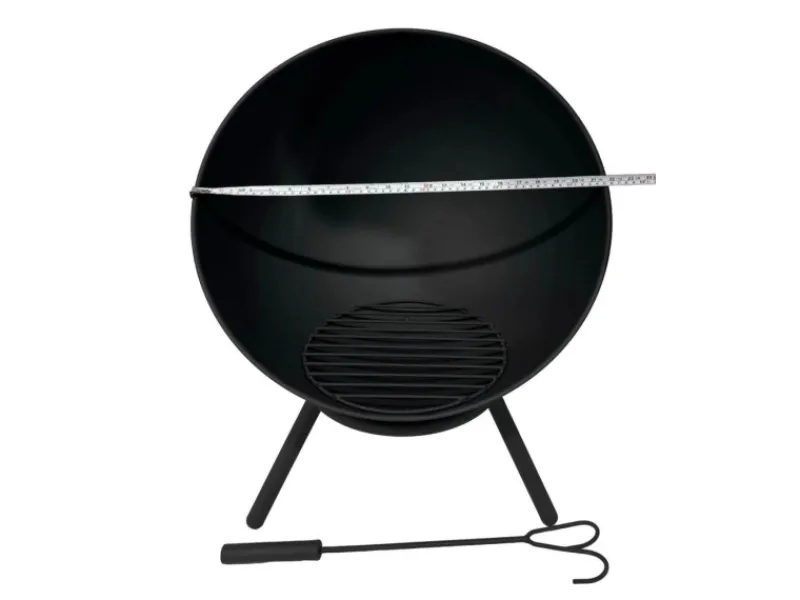 Jet-Line Gartenkamine|Feuerkörbe|Feuerschale Navaro in Schwarz Inklusive Schürhaken und Brennholzrost