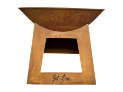 Jet-Line Feuerschalen|Feuersäule mit Feuerschale Fargo in Rostoptik 60 x 71 x 71 cm