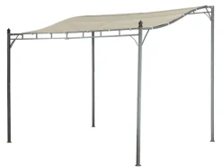 Jet-Line Gartenlauben|Pavillons|Gartenanbau-Pavillon Lagos aus Alu mit Überdachung  2,5 x 3 Meter in Anthrazit/Beige