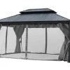 Gartenpavillon Bagdad aus Alu mit Festem Metalldach 3,65 x 3,65 Meter in Anthrazit*Jet-Line Online