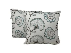 Outdoor Dekokissen 2er Set Blüten Creme/Bunt 40 x 40 cm*Jet-Line Clearance