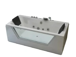 Jet-Line Outdoor Whirlpools|Whirlwanne Lugano in Weiß mit Sichtfenster, Heizung und Unterwasserbeleuchtung