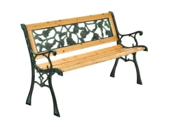 Juskys Gartenbänke|2 Sitzer Gartenbank Venezia aus Lackiertem Holz und Gusseisen