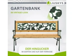 Juskys Gartenbänke|2 Sitzer Gartenbank Venezia aus Lackiertem Holz und Gusseisen