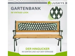 Juskys Gartenbänke|2 Sitzer Gartenbank Pisa aus Lackiertem Holz und Gusseisen