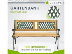 2 Sitzer Gartenbank Sanremo aus Lackiertem Holz und Gusseisen*Juskys Clearance