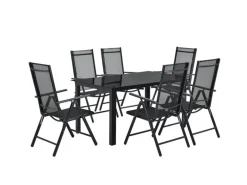 Aluminium Gartengarnitur Milano 7 Teilig mit Tisch und 6 Stühlen*Juskys Hot