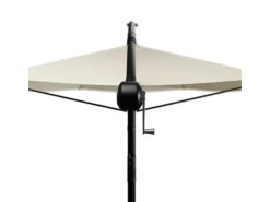 Juskys Sonnenschirme|Ampelschirm Brazil Ø 3,5m mit LED, Kurbel und Standfuß in Dunkelgrau und Creme