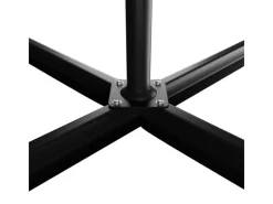 Juskys Sonnenschirme|Ampelschirm Brazil Ø 3,5m mit LED, Kurbel und Standfuß in Dunkelgrau und Creme