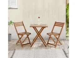 Juskys Gartenmöbel-Sets|Balkonmöbel|Balkonmöbel Set Bala mit Tisch und 2 Stühlen