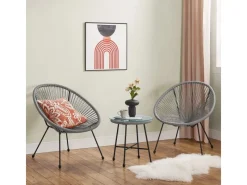 Balkonmöbel Set Ostana 3 Teilig mit Tisch und 2 Sesseln*Juskys Hot