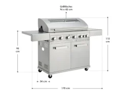 Juskys Gasgrills|BBQ Gasgrill Minnesota mit 6 Brennern & 1 Seitenbrenner