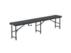 Bierzeltgarnitur Amberg aus Kunststoff 3 teilig in Rattan Optik Schwarz*Juskys Best