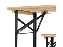 Bierzeltgarnitur Bichl 3 teilig mit lackiertem Tannenholz 170 cm*Juskys