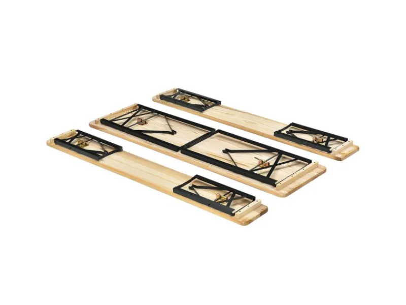 Bierzeltgarnitur Bichl 3 teilig mit lackiertem Tannenholz 170 cm*Juskys