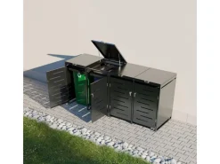 4er Metall Mülltonnenbox Arel*Juskys