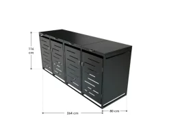 4er Metall Mülltonnenbox Arel*Juskys