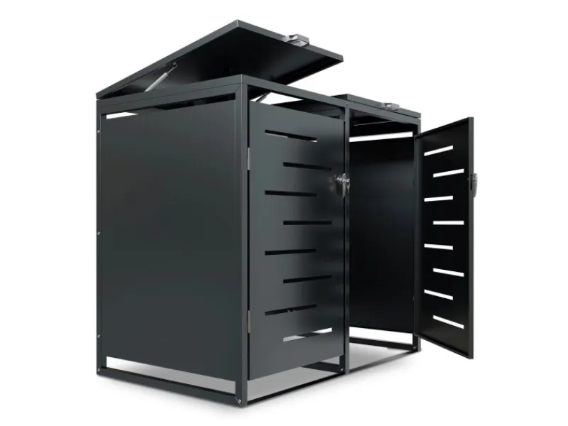 2er Metall Mülltonnenbox Arel*Juskys Online