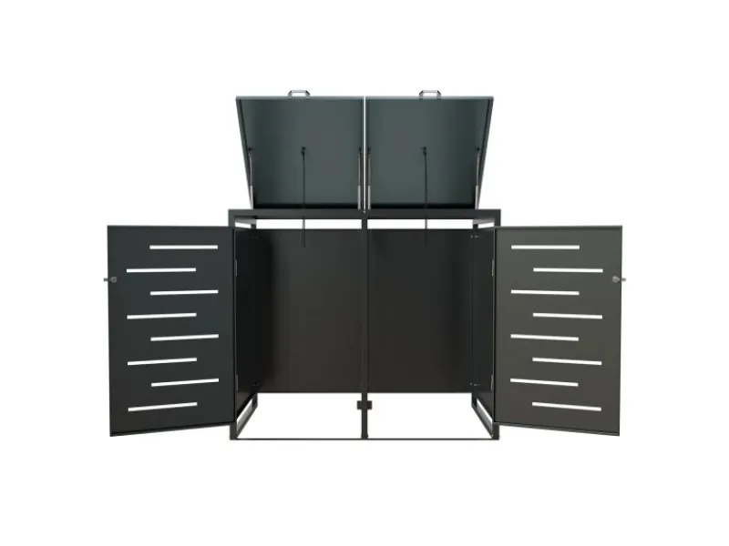 2er Metall Mülltonnenbox Arel*Juskys Online