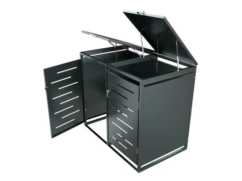 2er Metall Mülltonnenbox Arel*Juskys Online