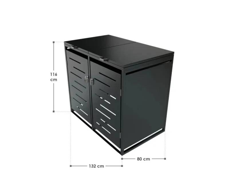 2er Metall Mülltonnenbox Arel*Juskys Online