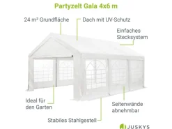 Festzelt Partyzelt Gala 4x6 m Weiß*Juskys Online