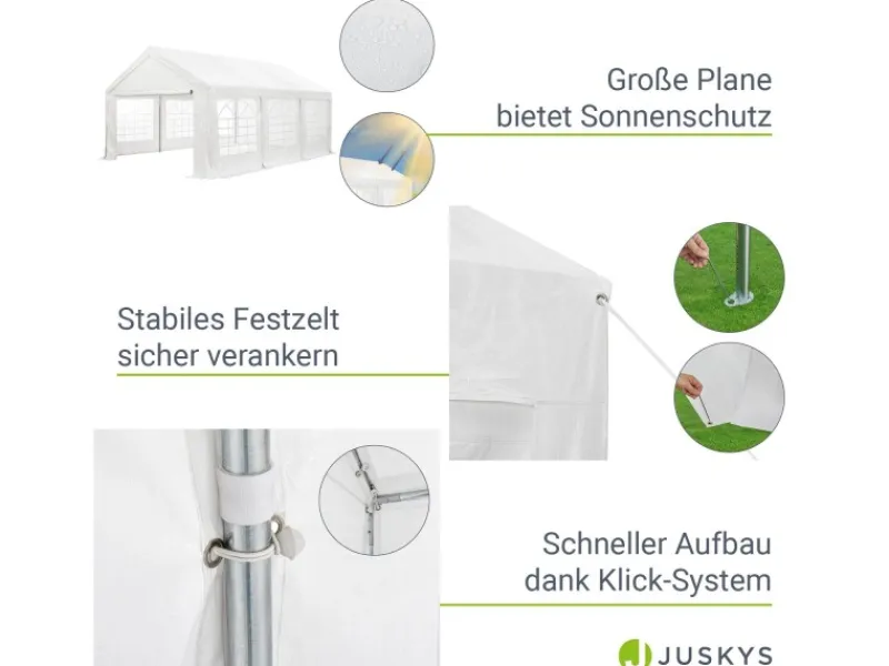 Festzelt Partyzelt Gala 4x6 m Weiß*Juskys Online