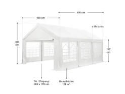 Festzelt Partyzelt Gala 4x6 m Weiß*Juskys Online