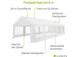Festzelt Partyzelt Gala 4x10 m Weiß*Juskys Outlet