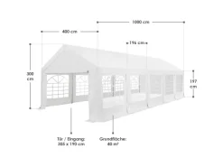Festzelt Partyzelt Gala 4x10 m Weiß*Juskys Outlet