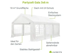 Festzelt Partyzelt Gala 3x6 m Weiß*Juskys Outlet